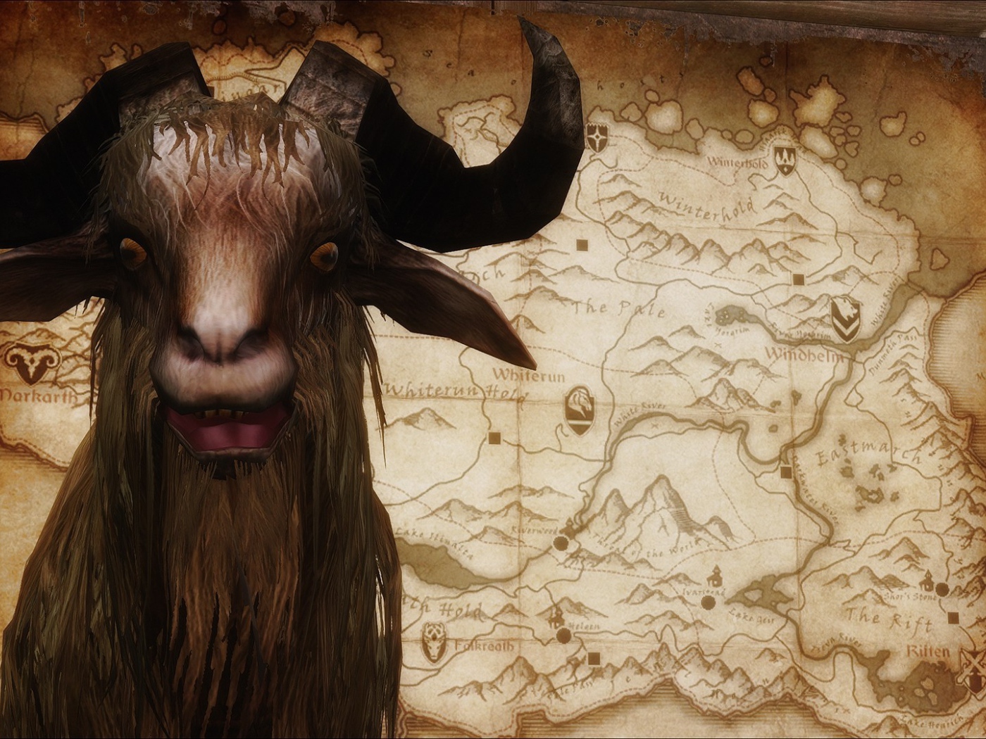 Козел на фоне карты