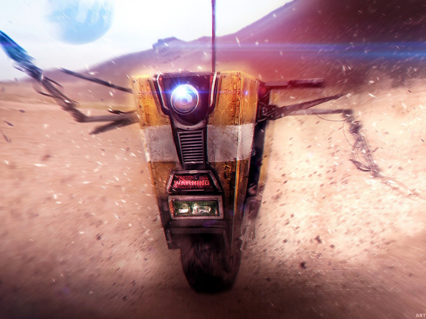 Робот на одном колесе в пустыне