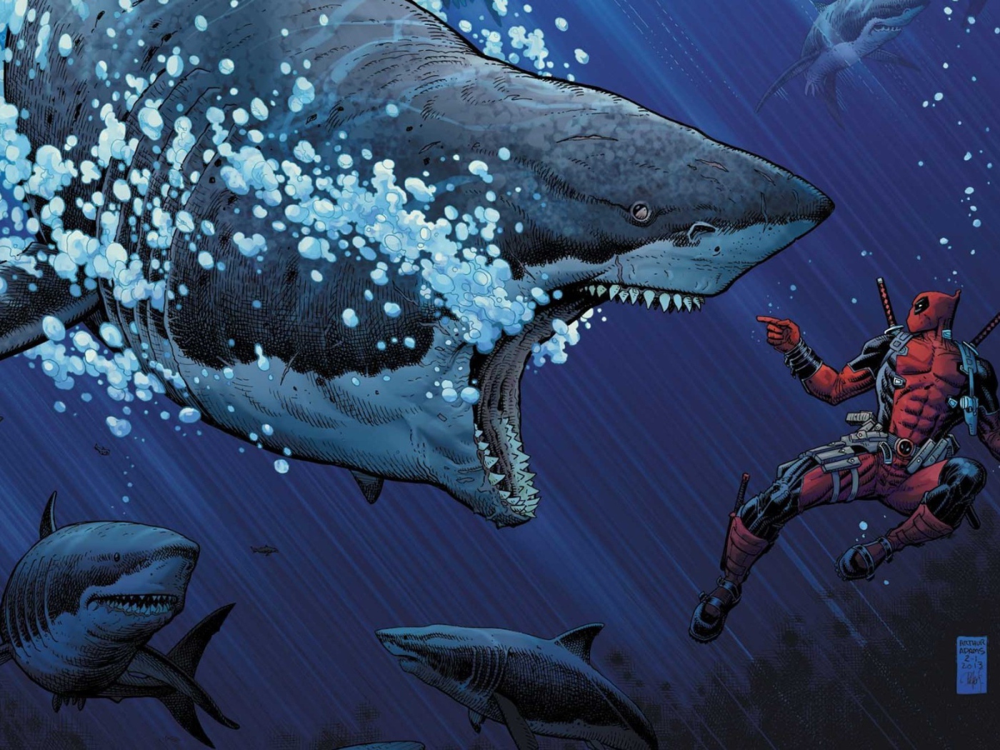 Супергерой против акул, комикс