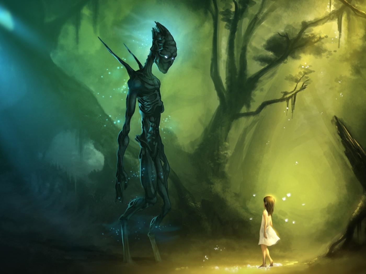 Девочка встретила в лесу пришельца