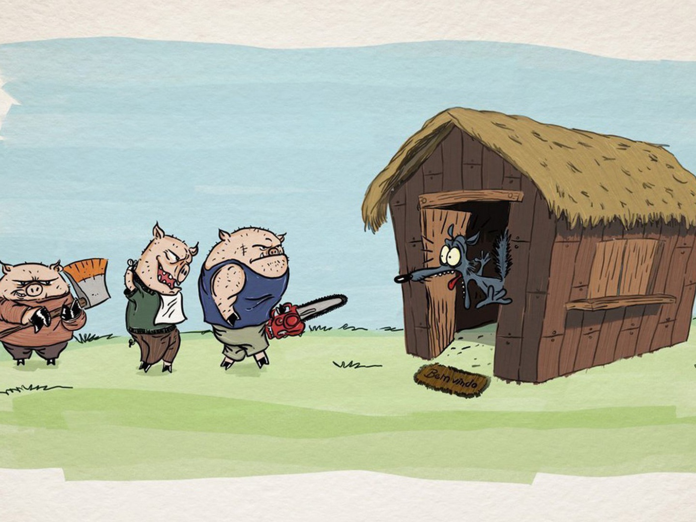 Поросята пришли в гости к волку