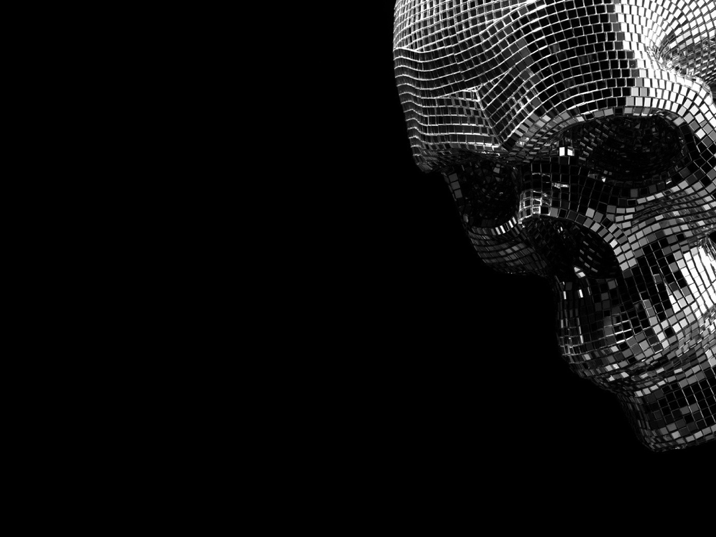 Череп из зеркальных кристаллов