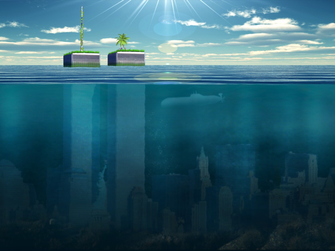 Башни Нью-Йорка ушли под воду