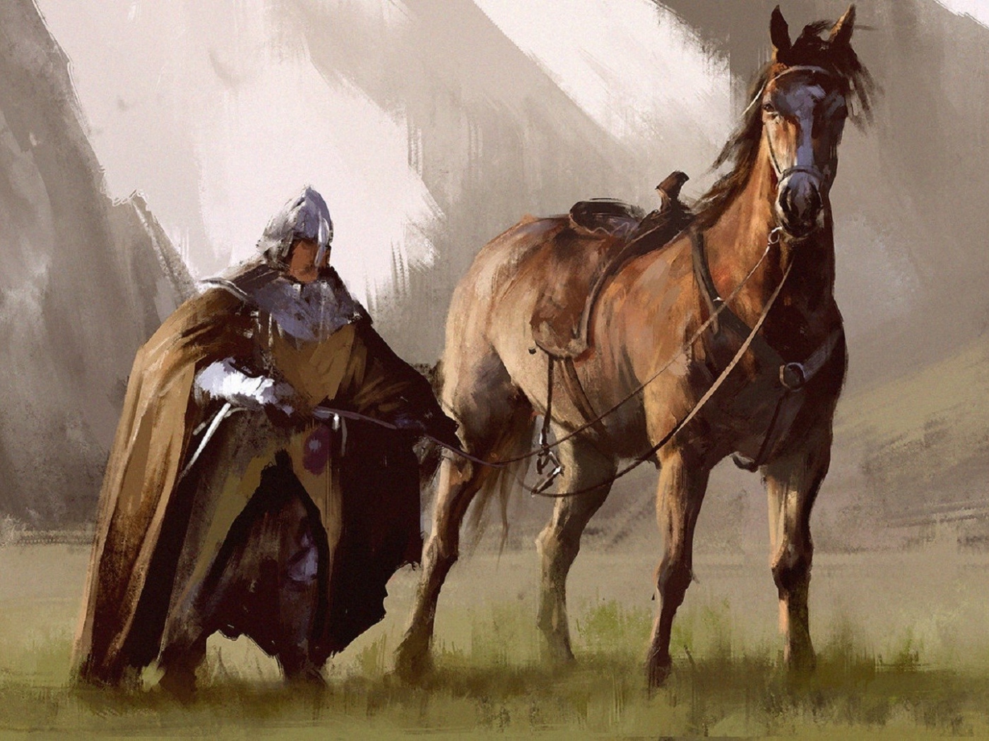 Воин со своим верным скакуном
