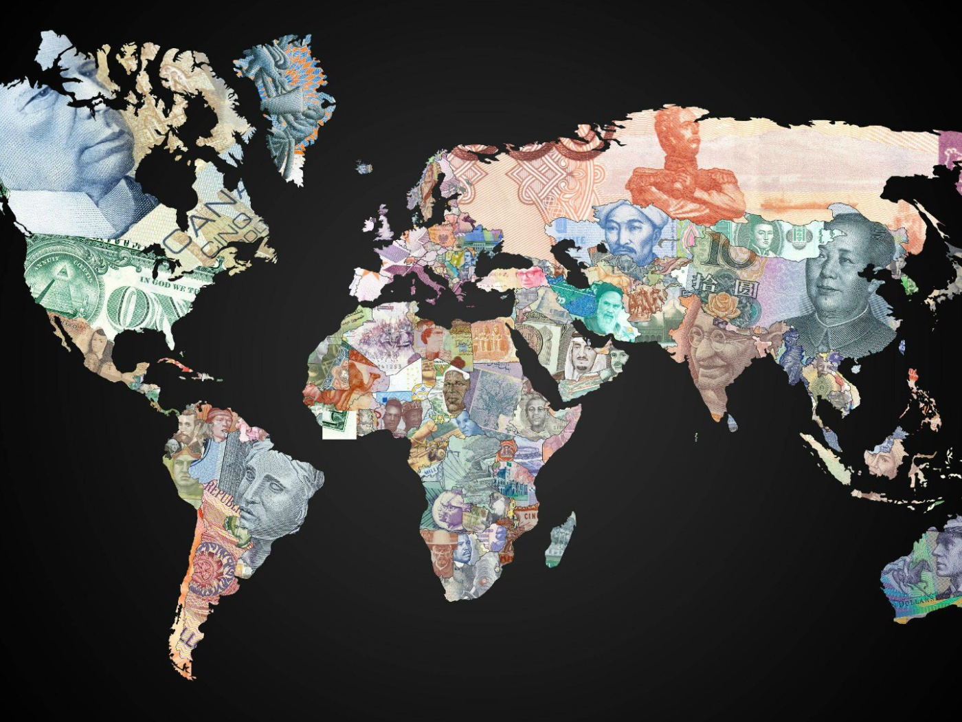 Деньги на карте мира