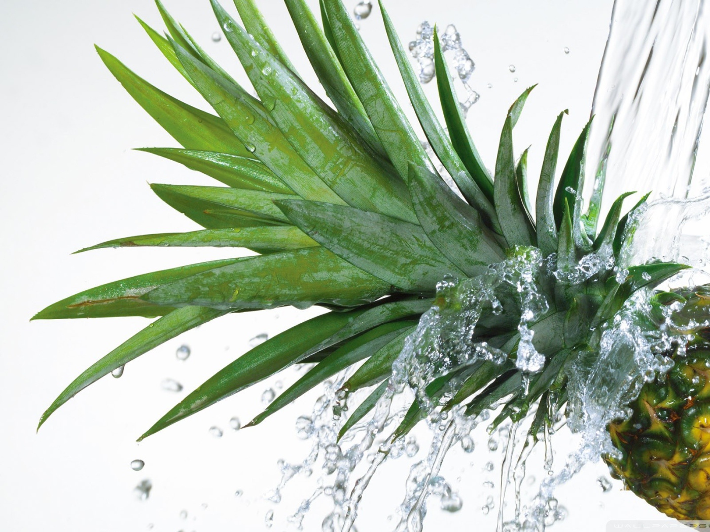 Вода льется на ананас