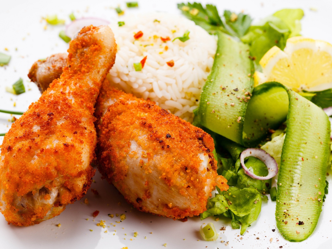 Куриные ножки с рисом и овощами