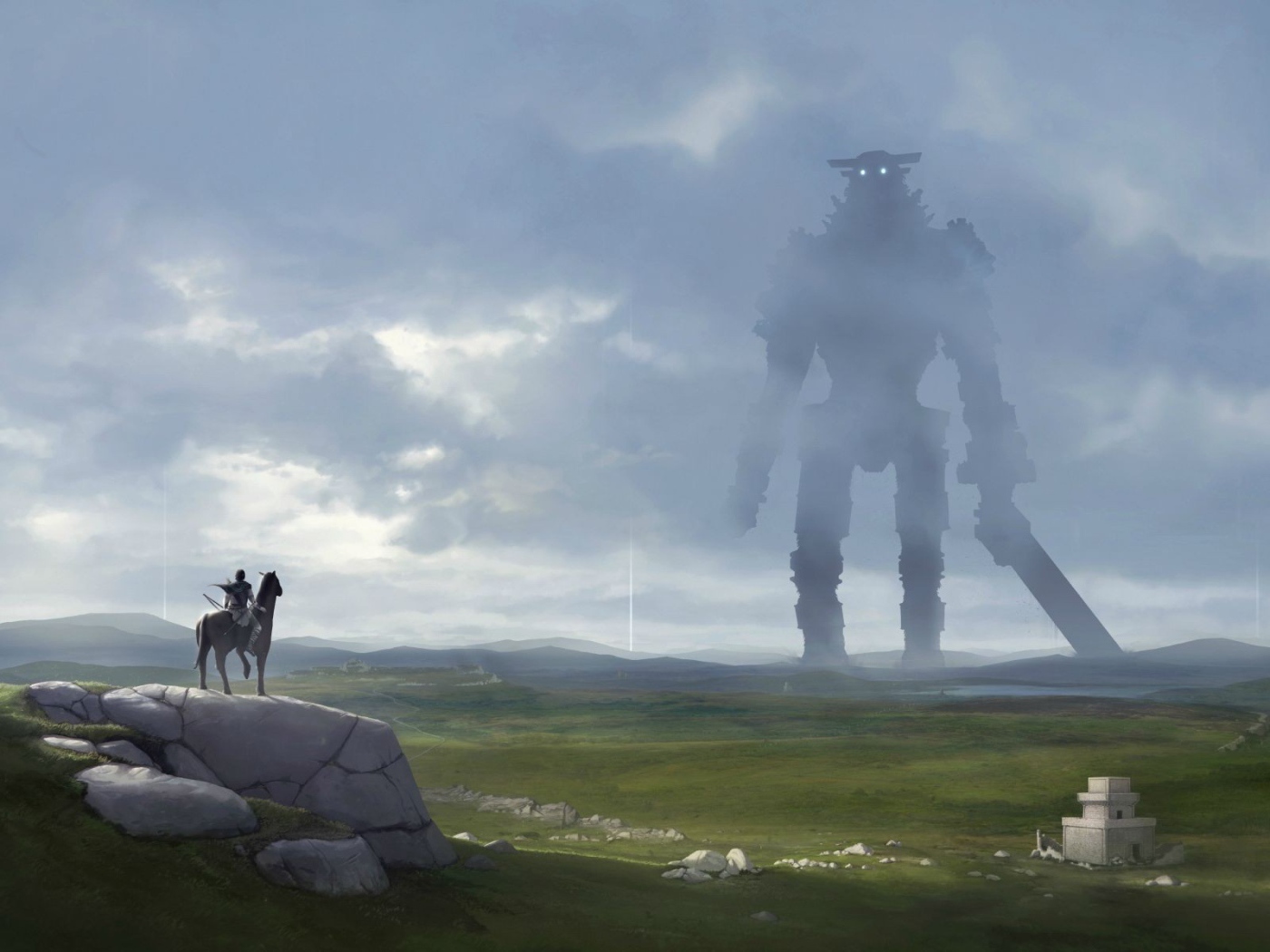 Перед схваткой в игре Shadow of the Colossus