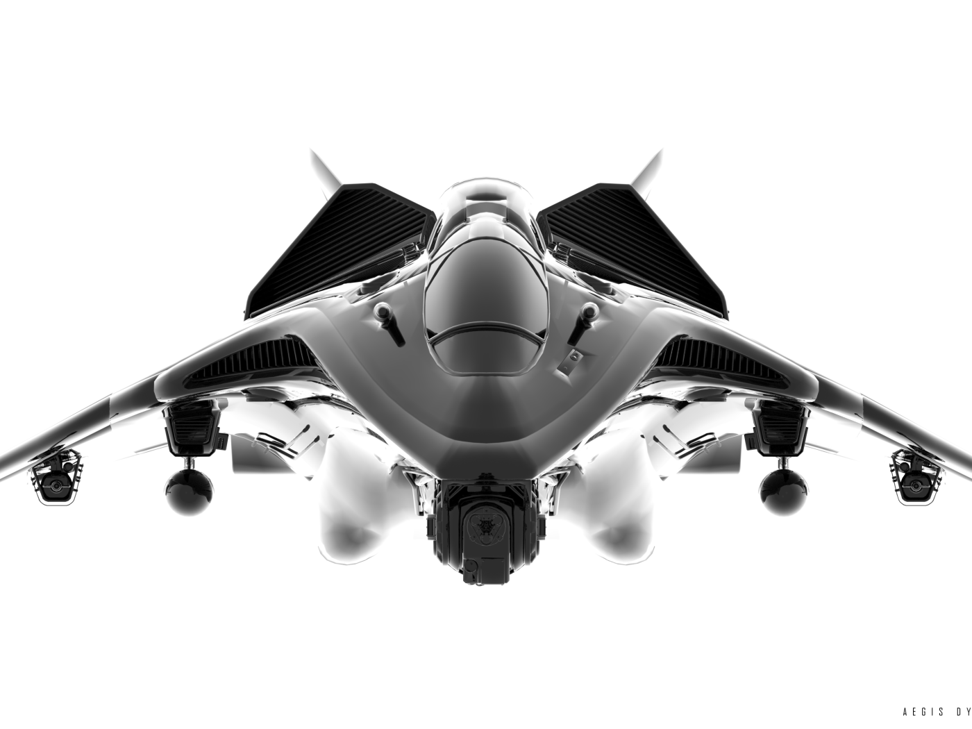 Черный истребитель в игре Star Citizen