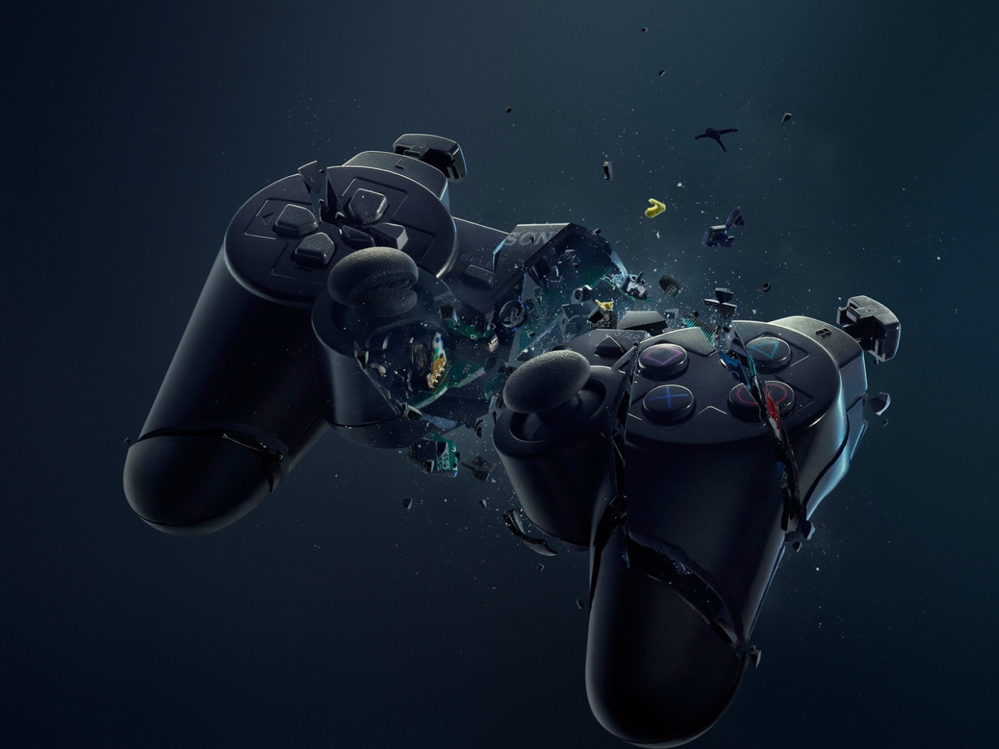 Разбитый пульт геймера