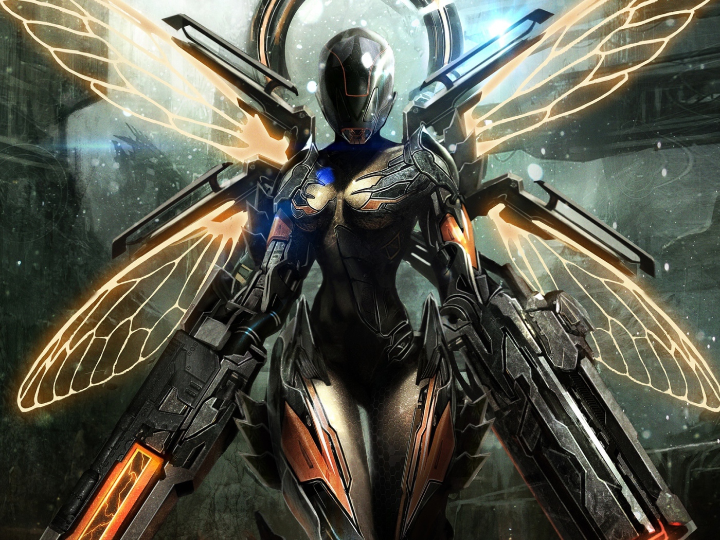 Летающий воин из игры Warframe