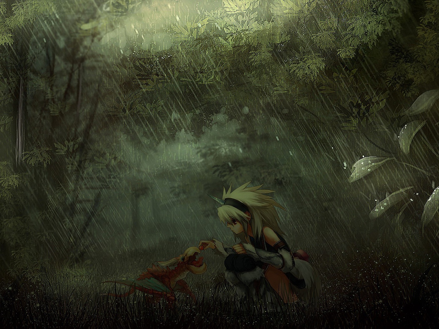 Девушка с дракончиком, игра Monster Hunter