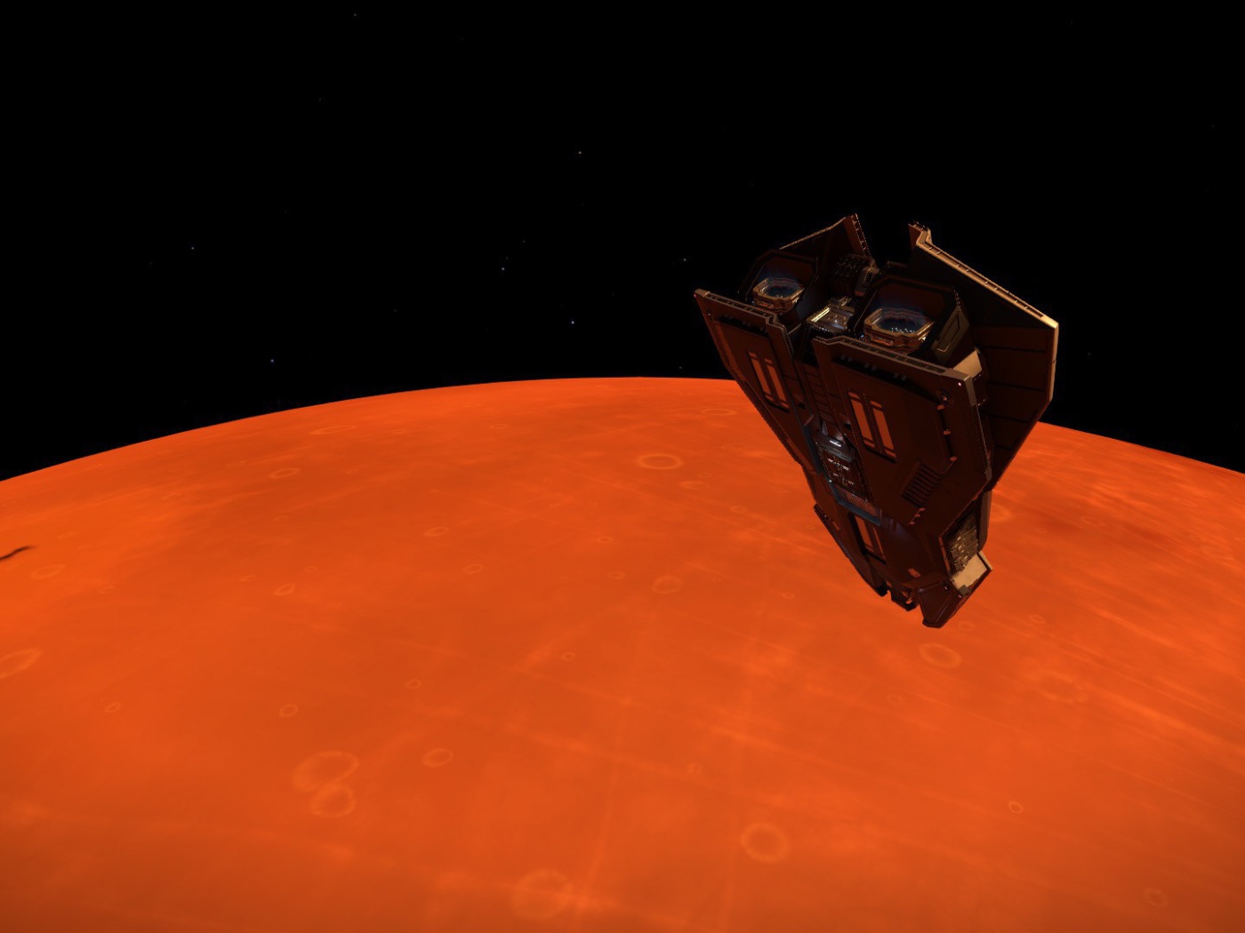 Посадка на красную планету в игре Elite Dangerous