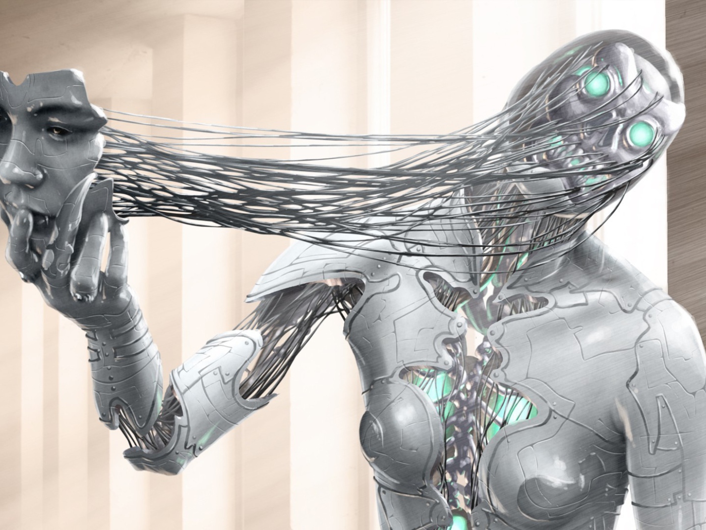 Маска робота в игре Cyberpunk 2077