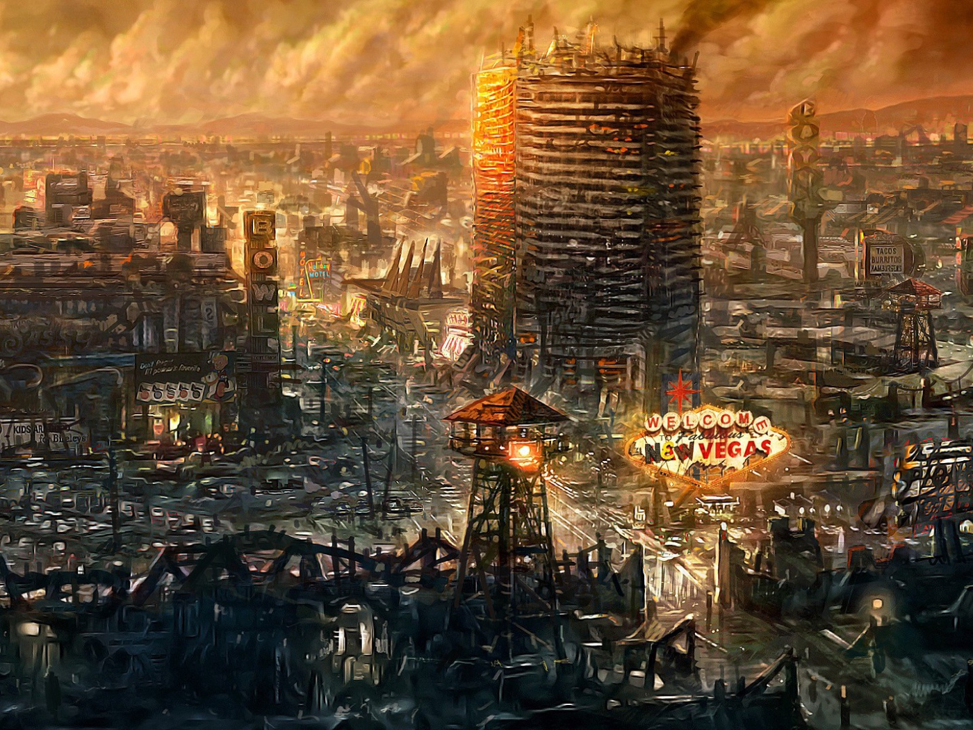 Панорама города в игре Fallout New Vegas