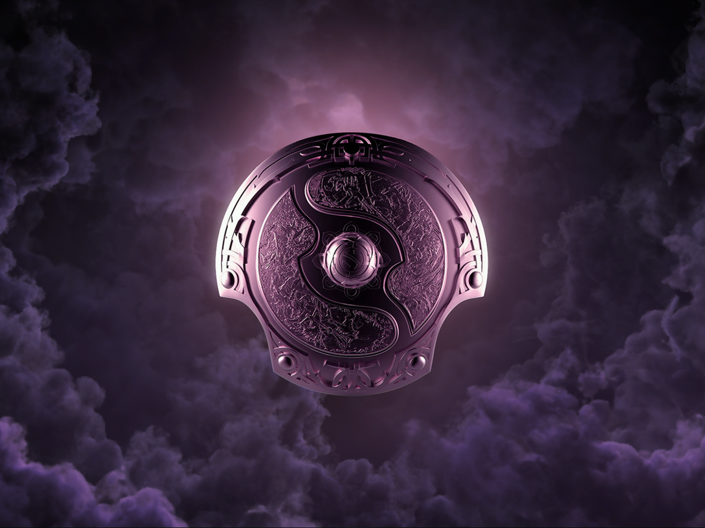 Фиолетовый щит на экране загрузки игры Dota 2