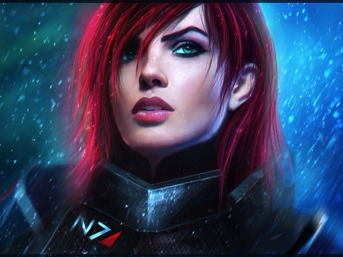 Красноволосая девушка в игре Mass Effect 3