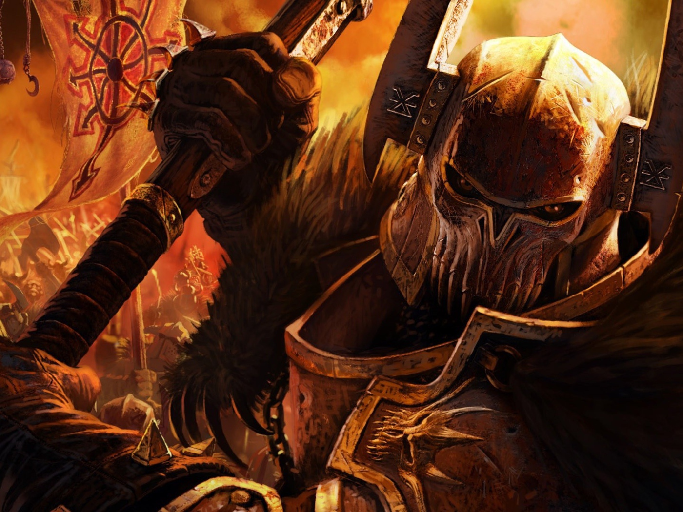 Суровый воин в игре Warhammer 40K