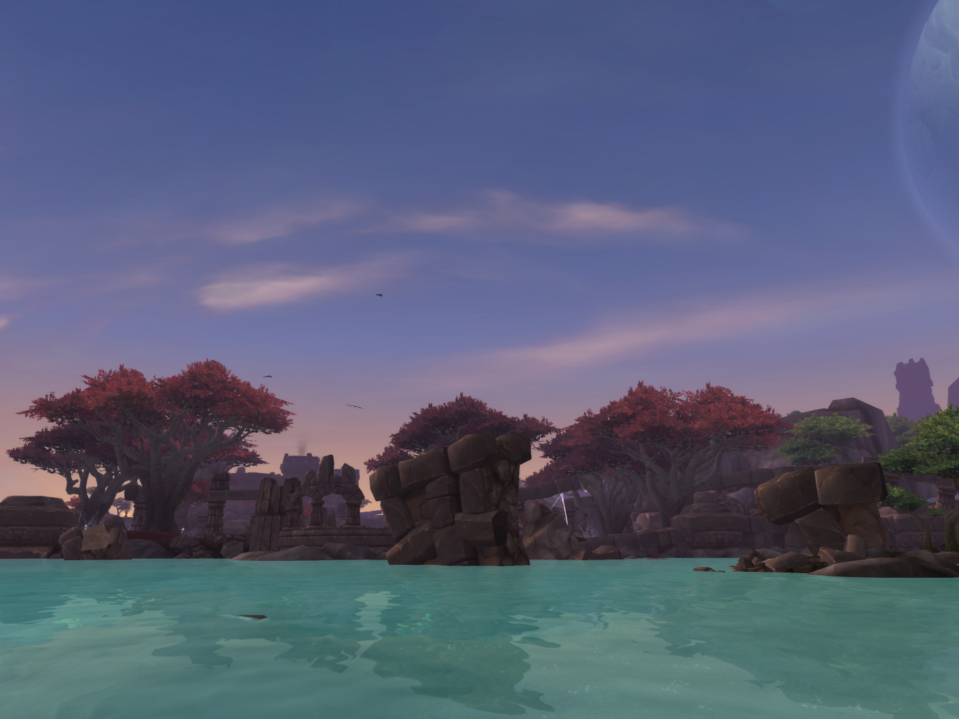 Камни на берегу в игре World of Warcraft