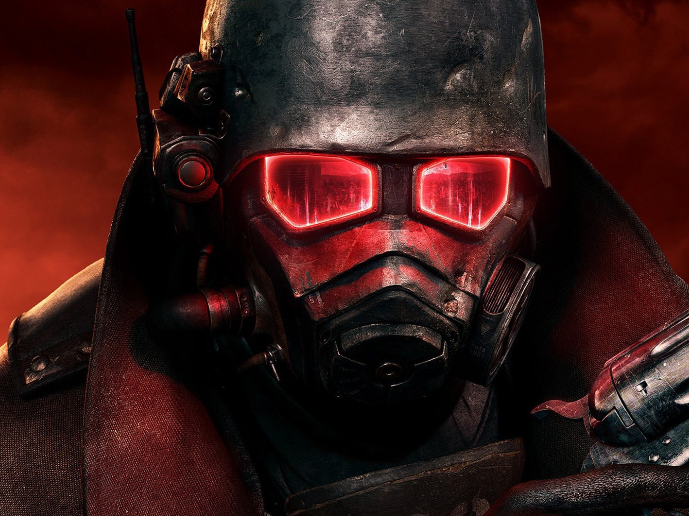 Герой игры Fallout New Vegas в красных тонах