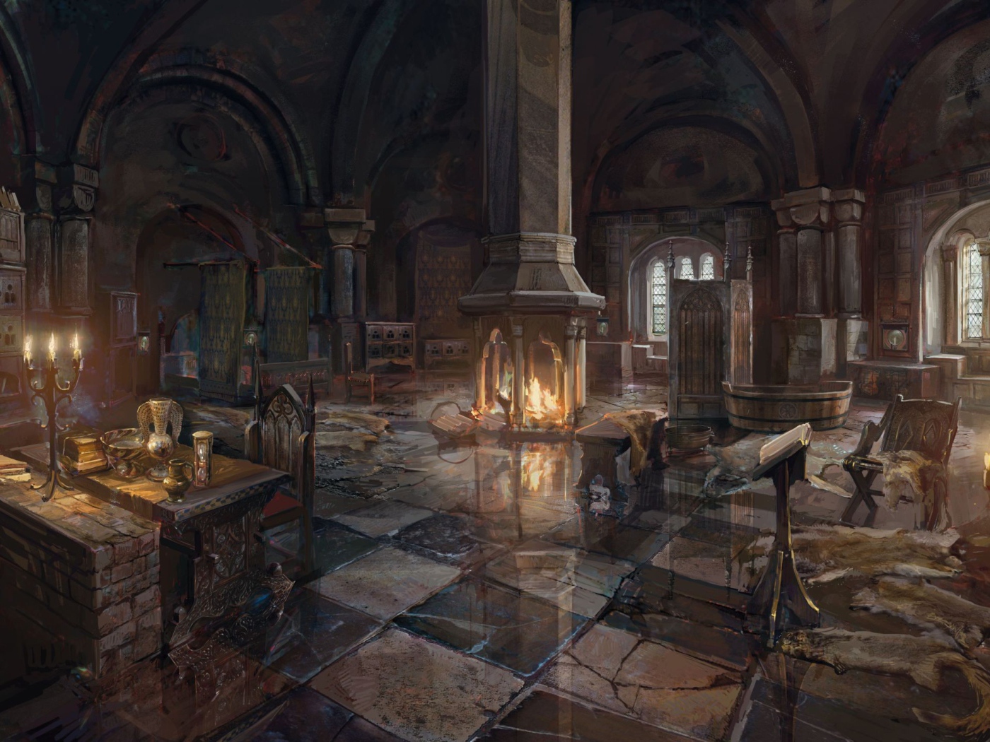 Интерьер здания в игре The Witcher 3 Wild Hunt