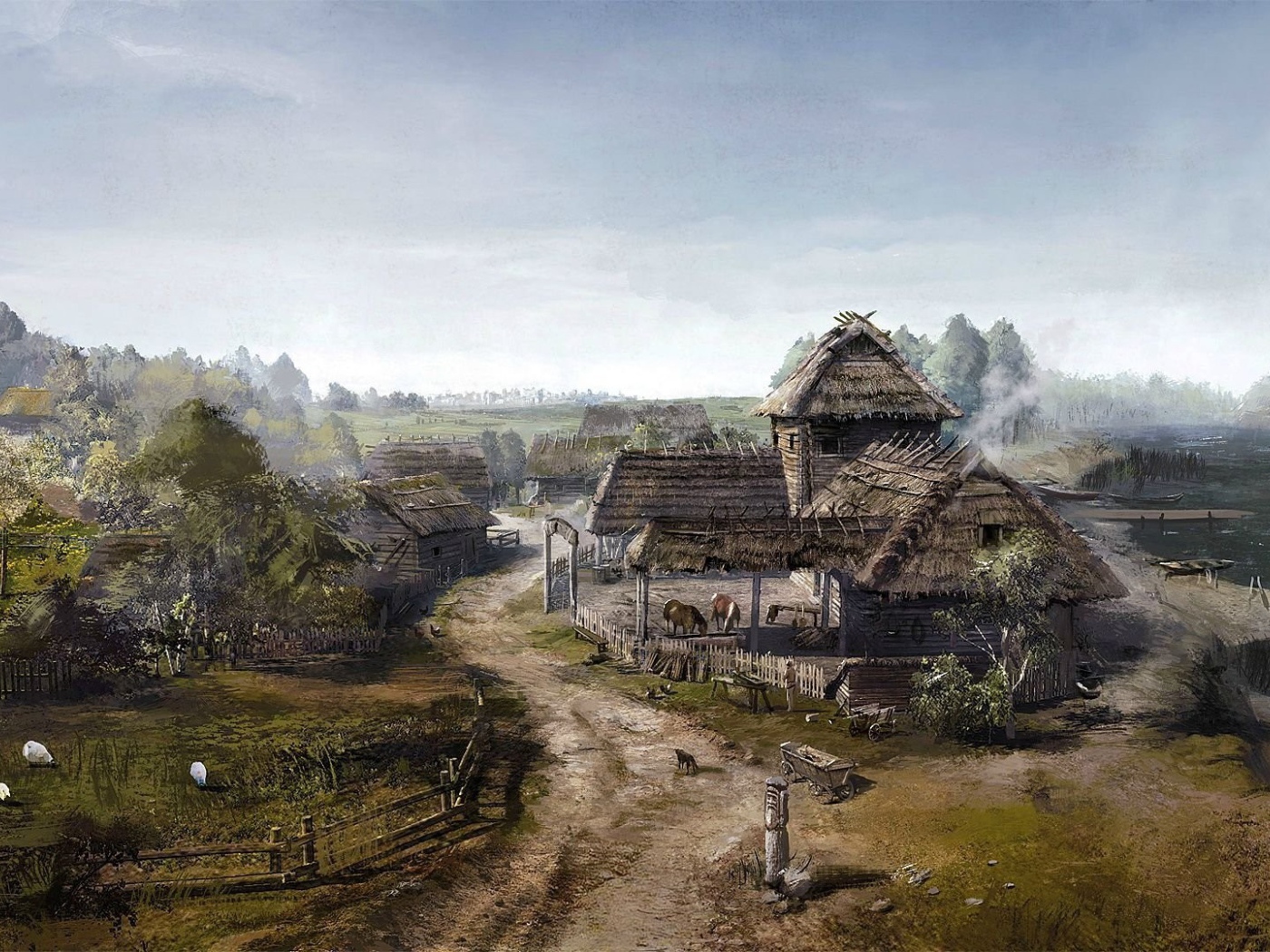 Деревня в игре The Witcher 3 Wild Hunt