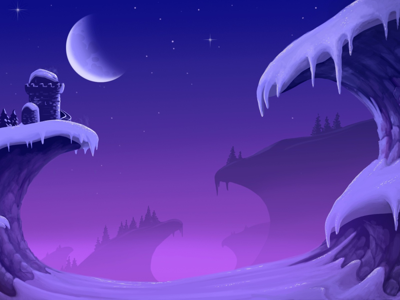 Зима на фоне уровня игры Bejeweled 3