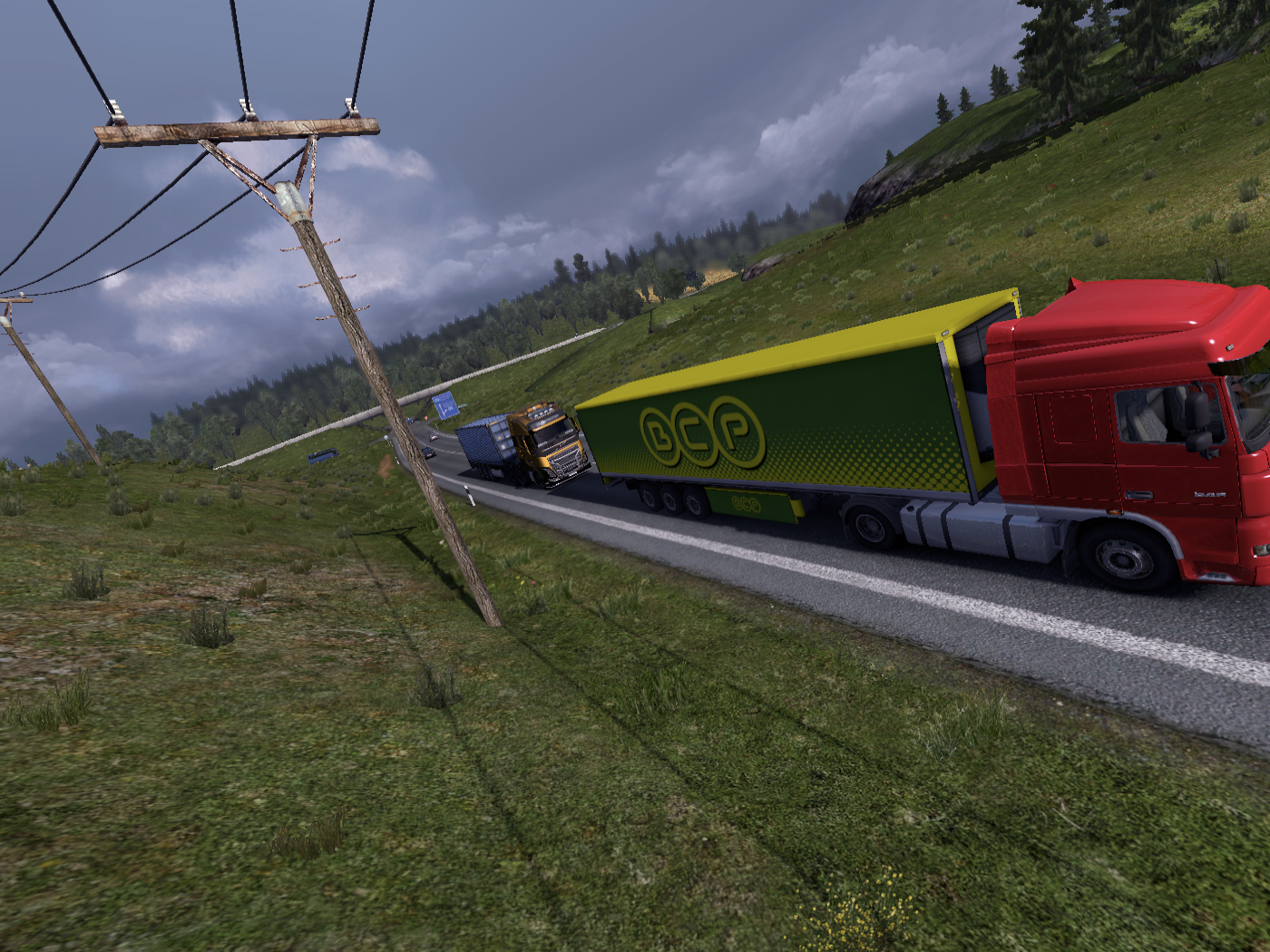 Желтый грузовик, игра Euro Truck Simulator 2