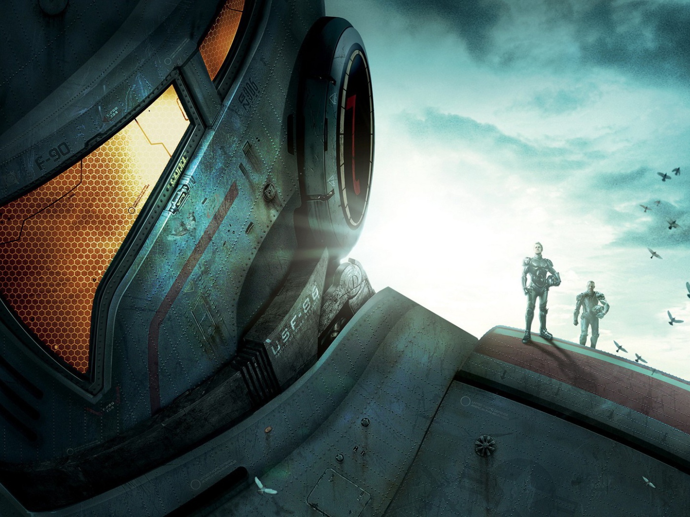 Люди на плече робота в фильме Тихоокеанский рубеж