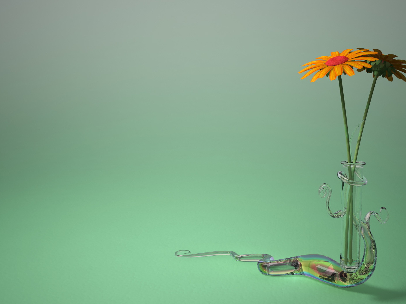 Два цветка в вазе