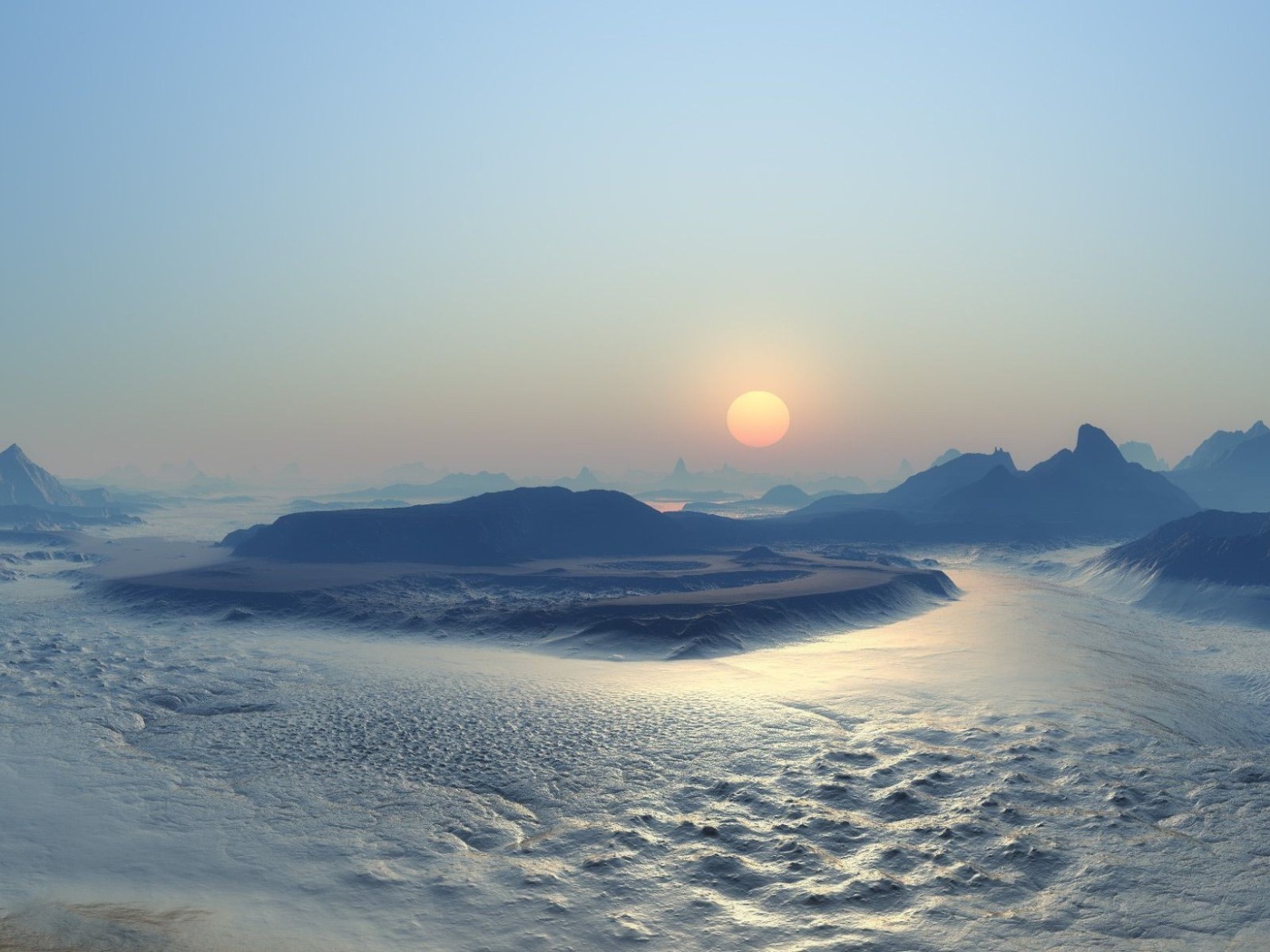 Скованное льдами плоскогорье