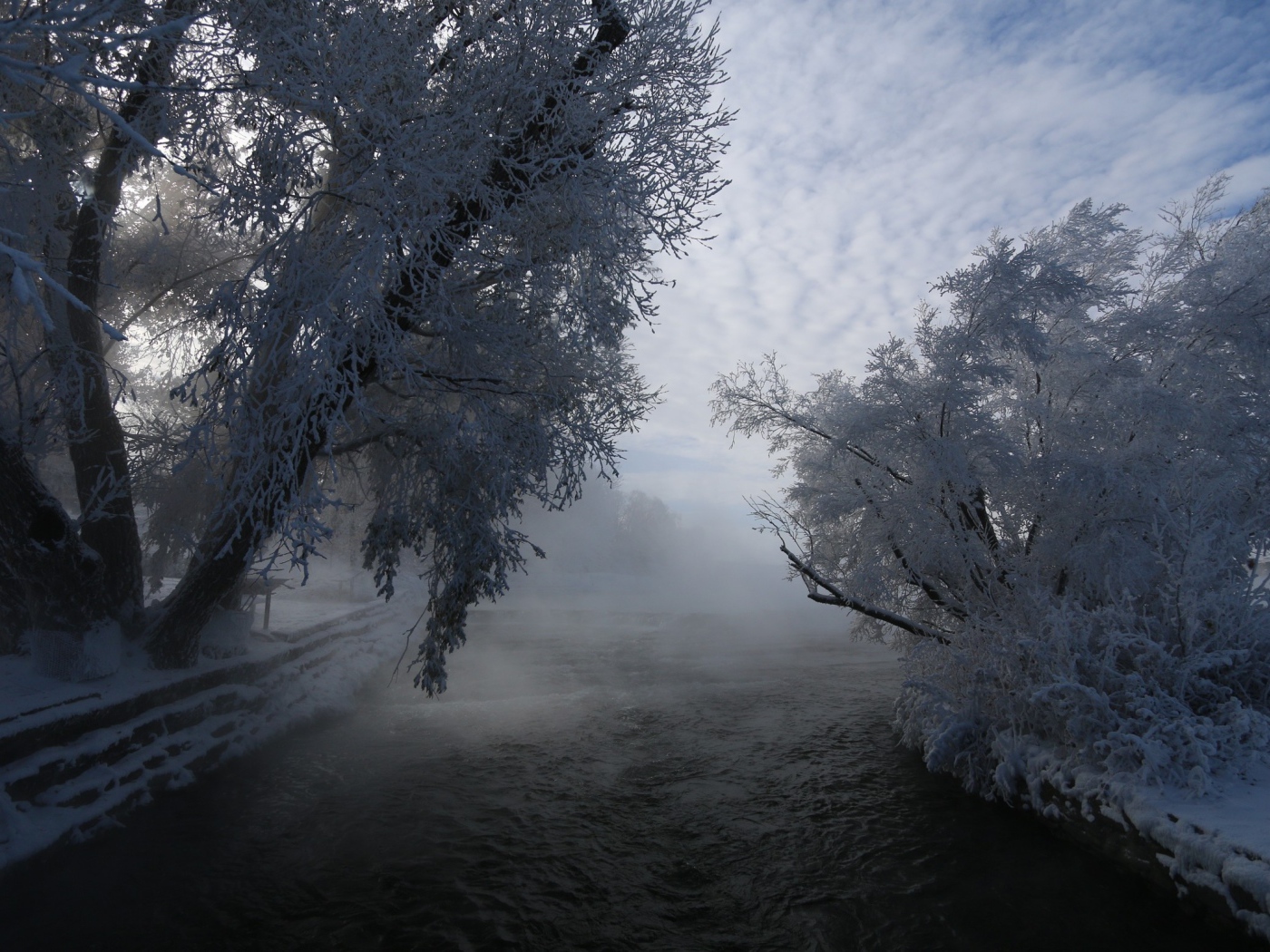 Быстрая река не замерзла зимой