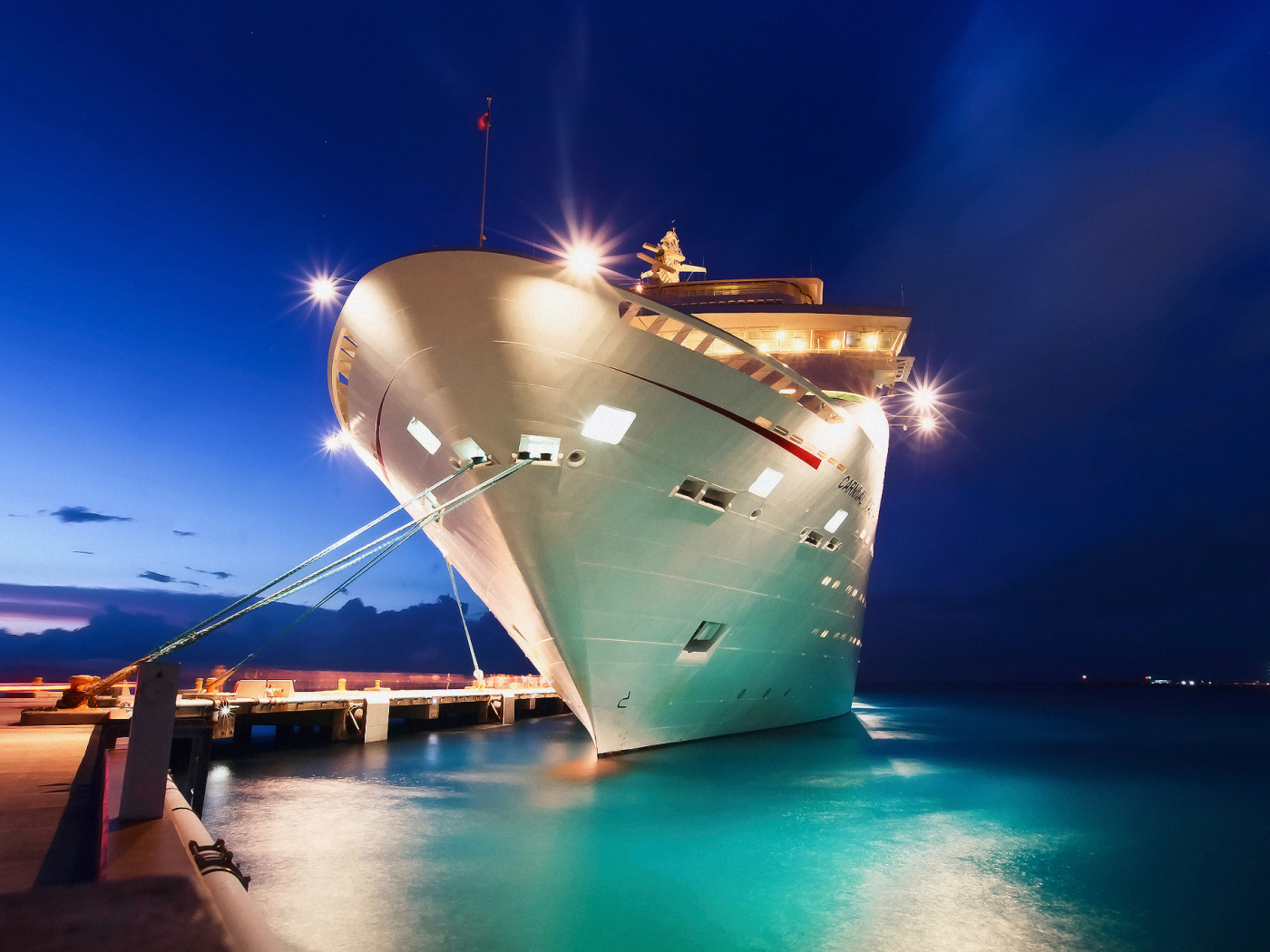 Cruise ship berth in the evening