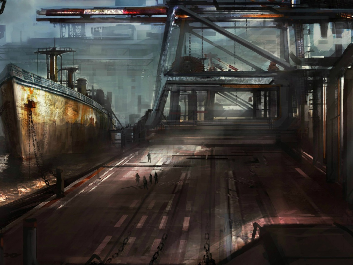 Старый корабль в ремонтном доке