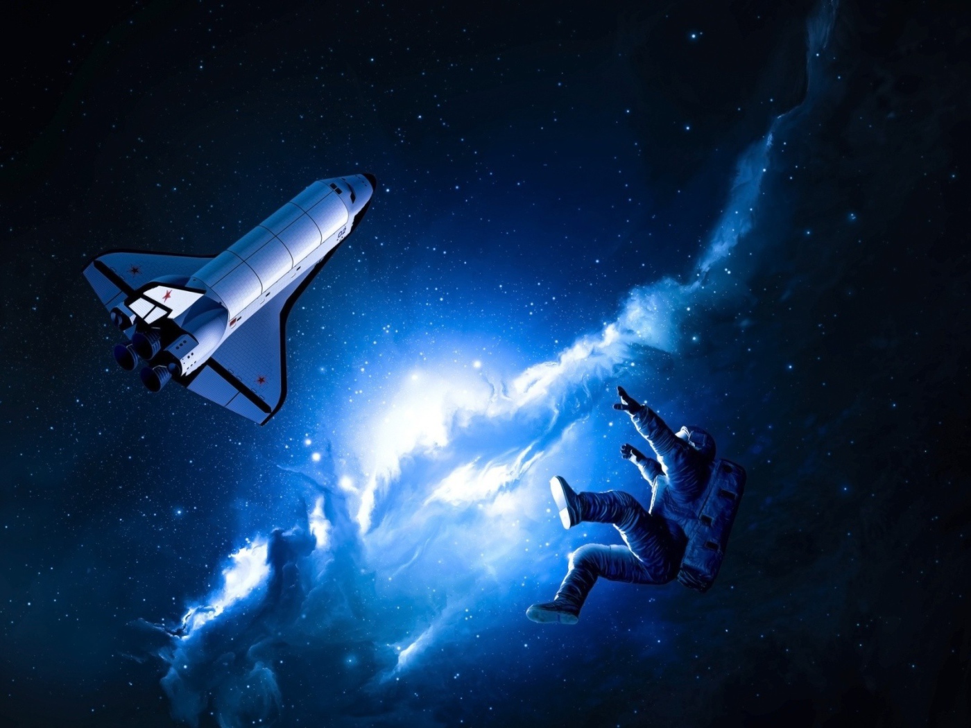 Космонавт потерял связь с шаттлом