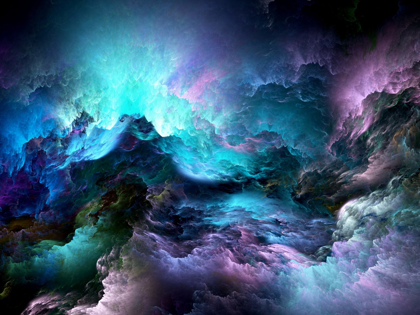 Облака голубой плазмы, абстракция