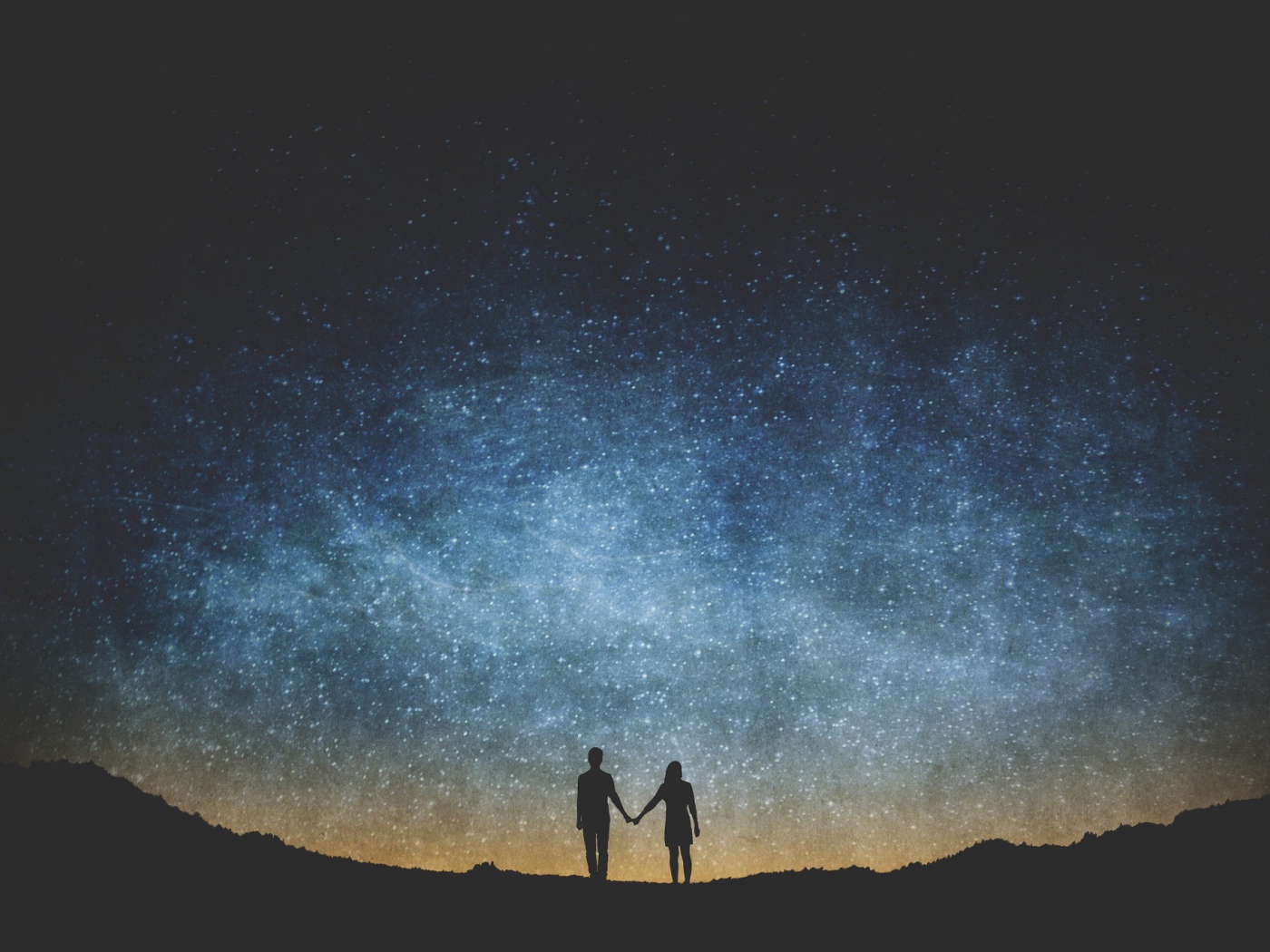 Влюбленные смотрят на звезды