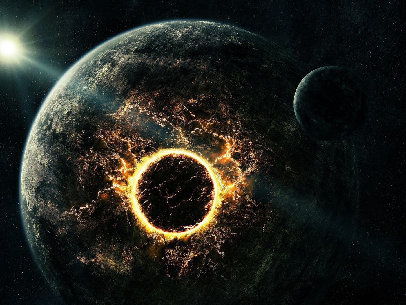 Спутники врезаются в планету