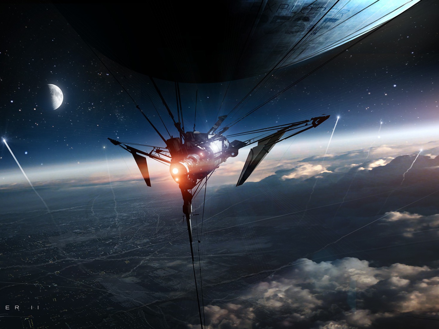 Космический аппарат над землей