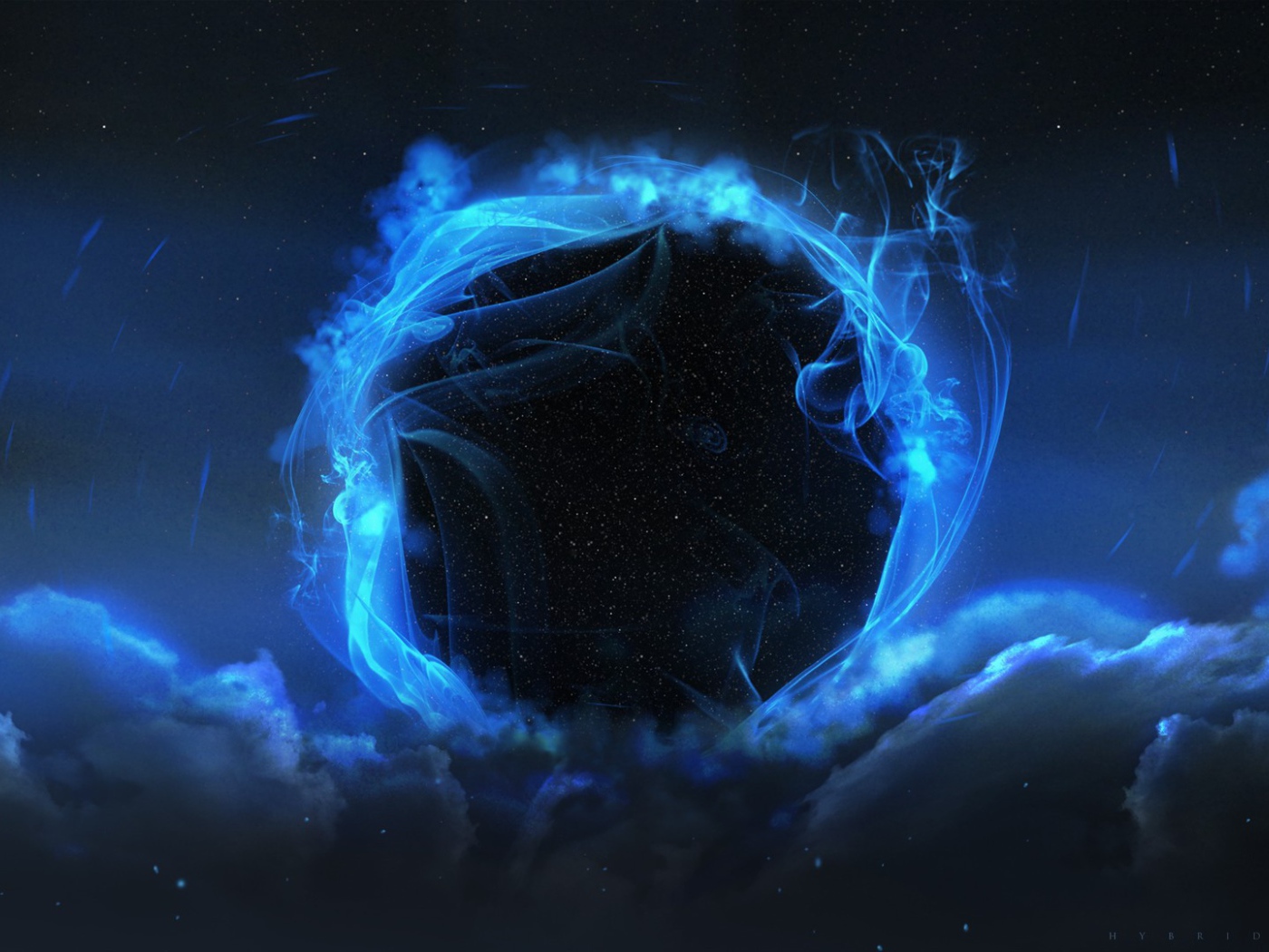 Черная дыра в голубой дымке