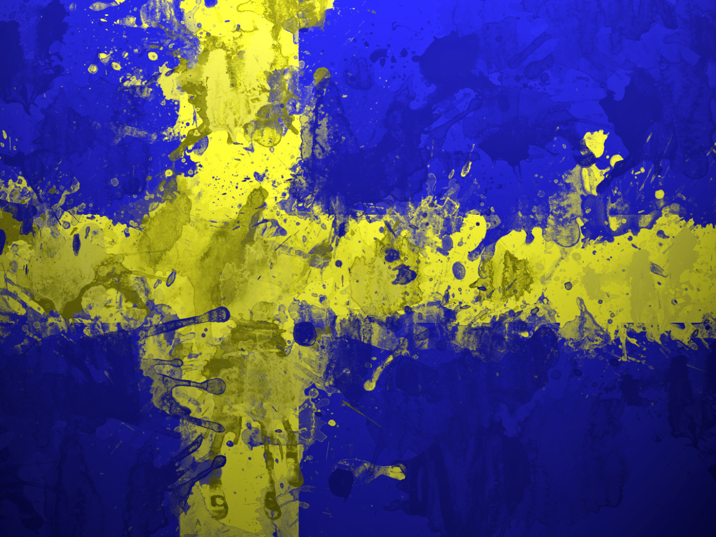 Painted flag of Sweden