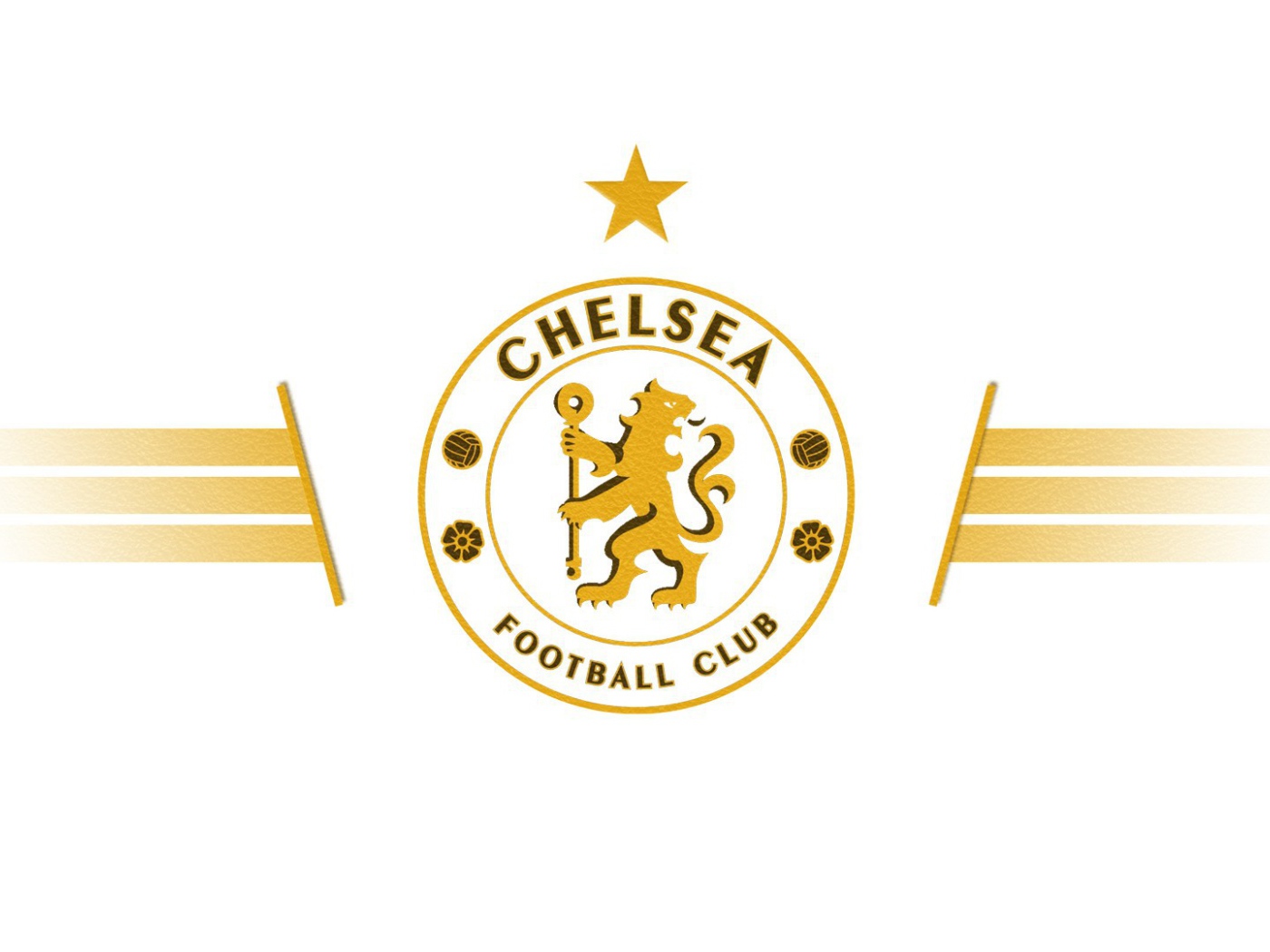 Футбольный клуб Челси, логотип золотой на белом