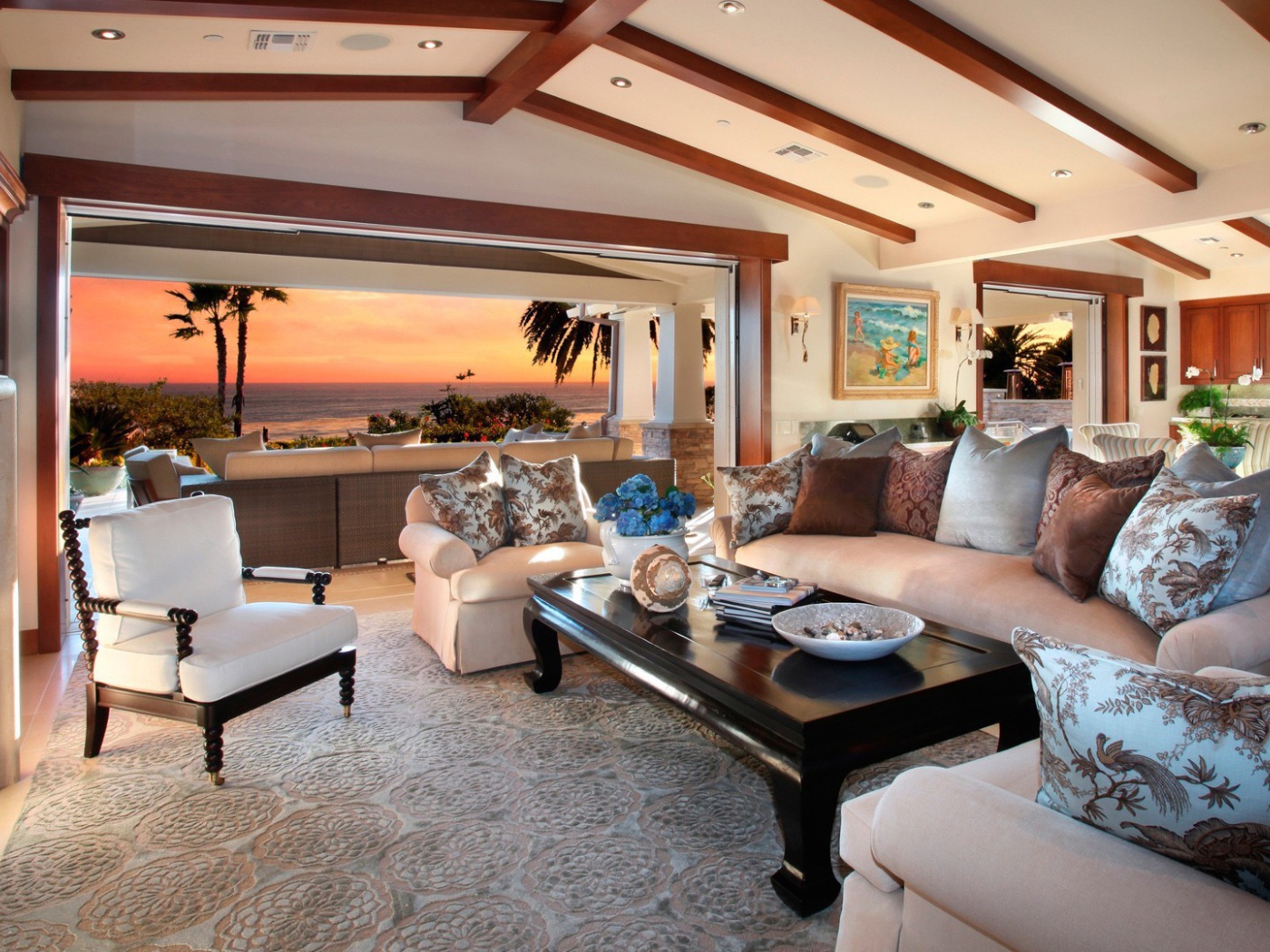 Гостиная в доме на тропическом острове