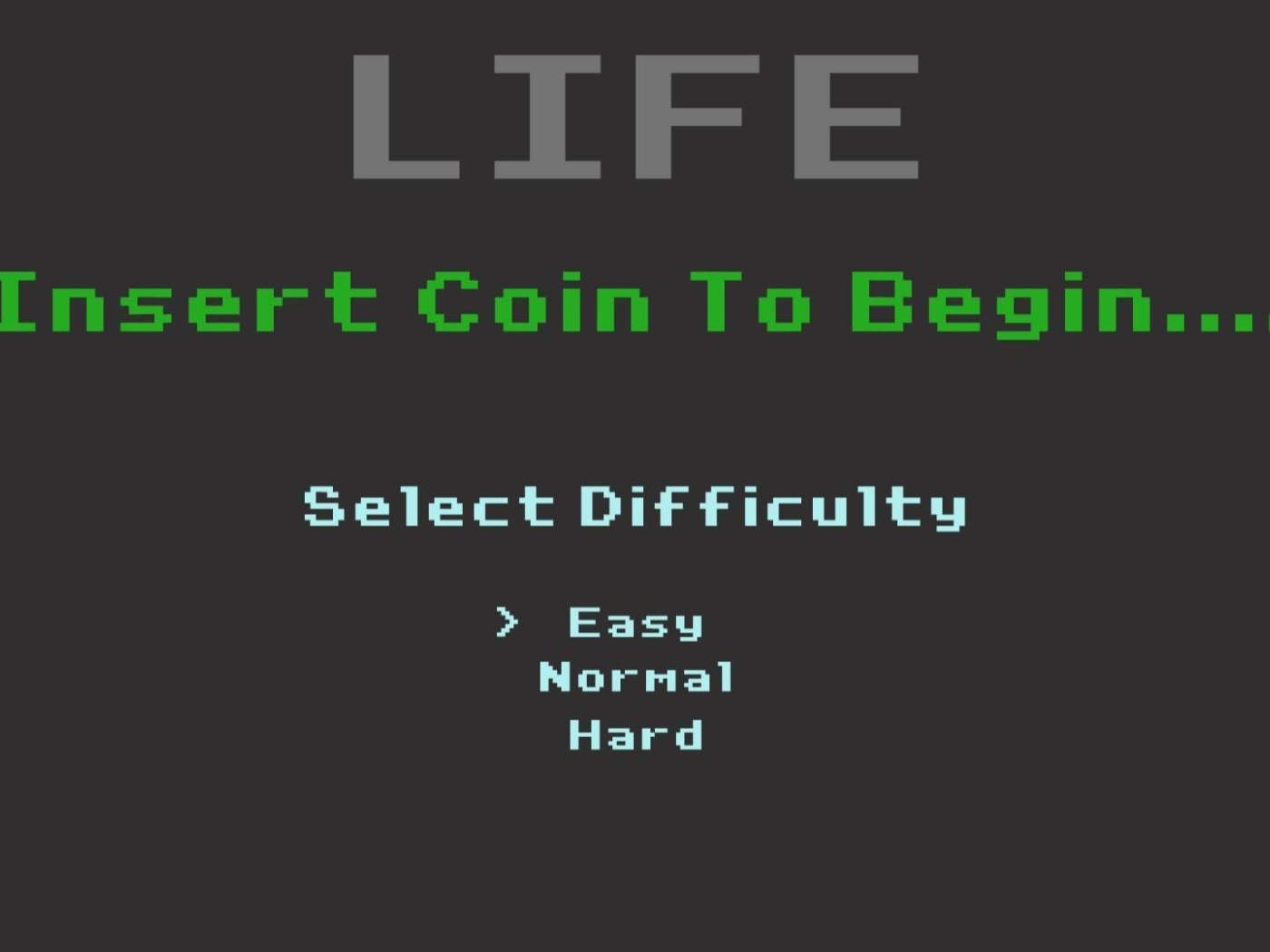 Выбор сложности прохождения жизни