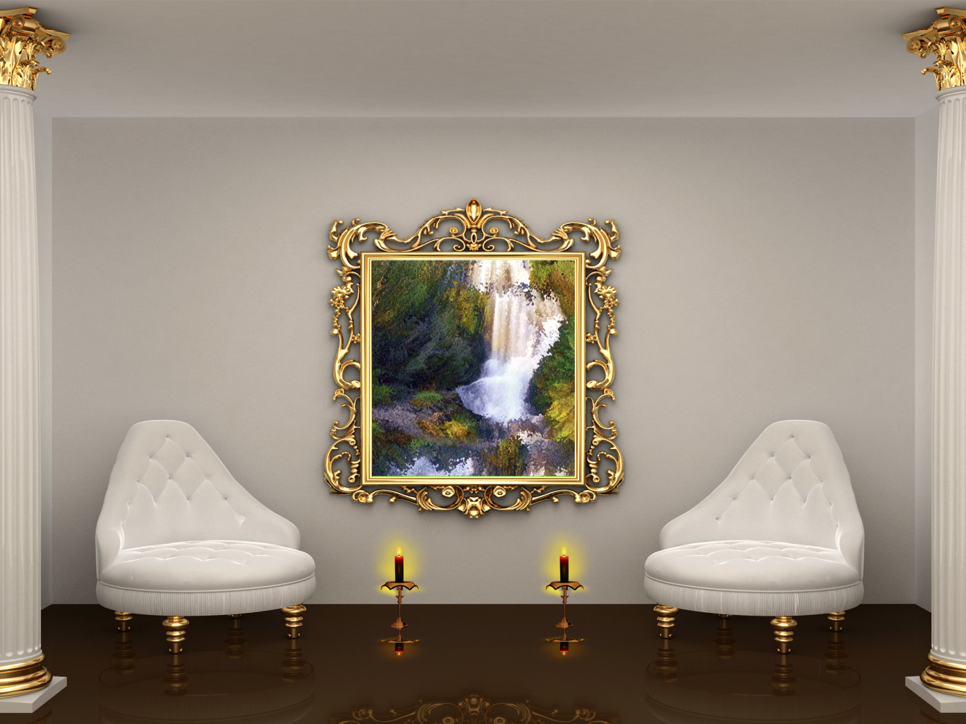 Две колонны и два кресла