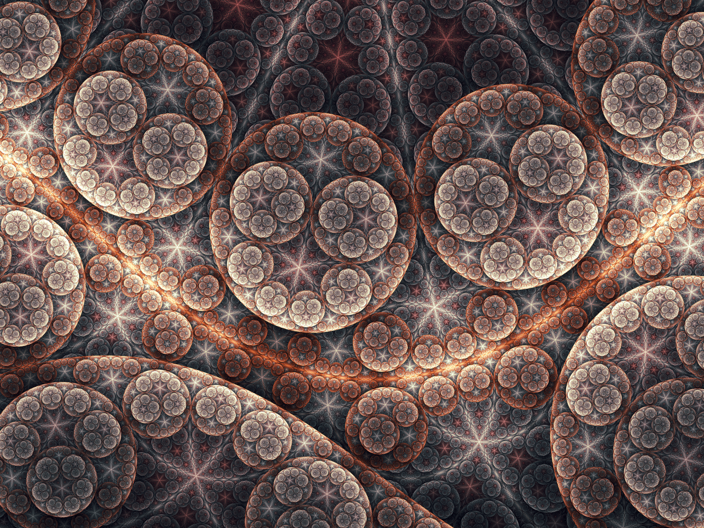 Абстрактные круги, фрактальный рисунок