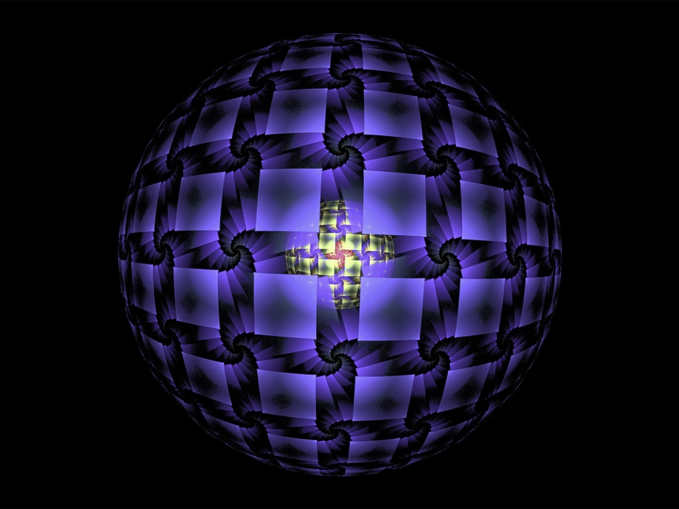 Большой сиреневый шар 3д графика 