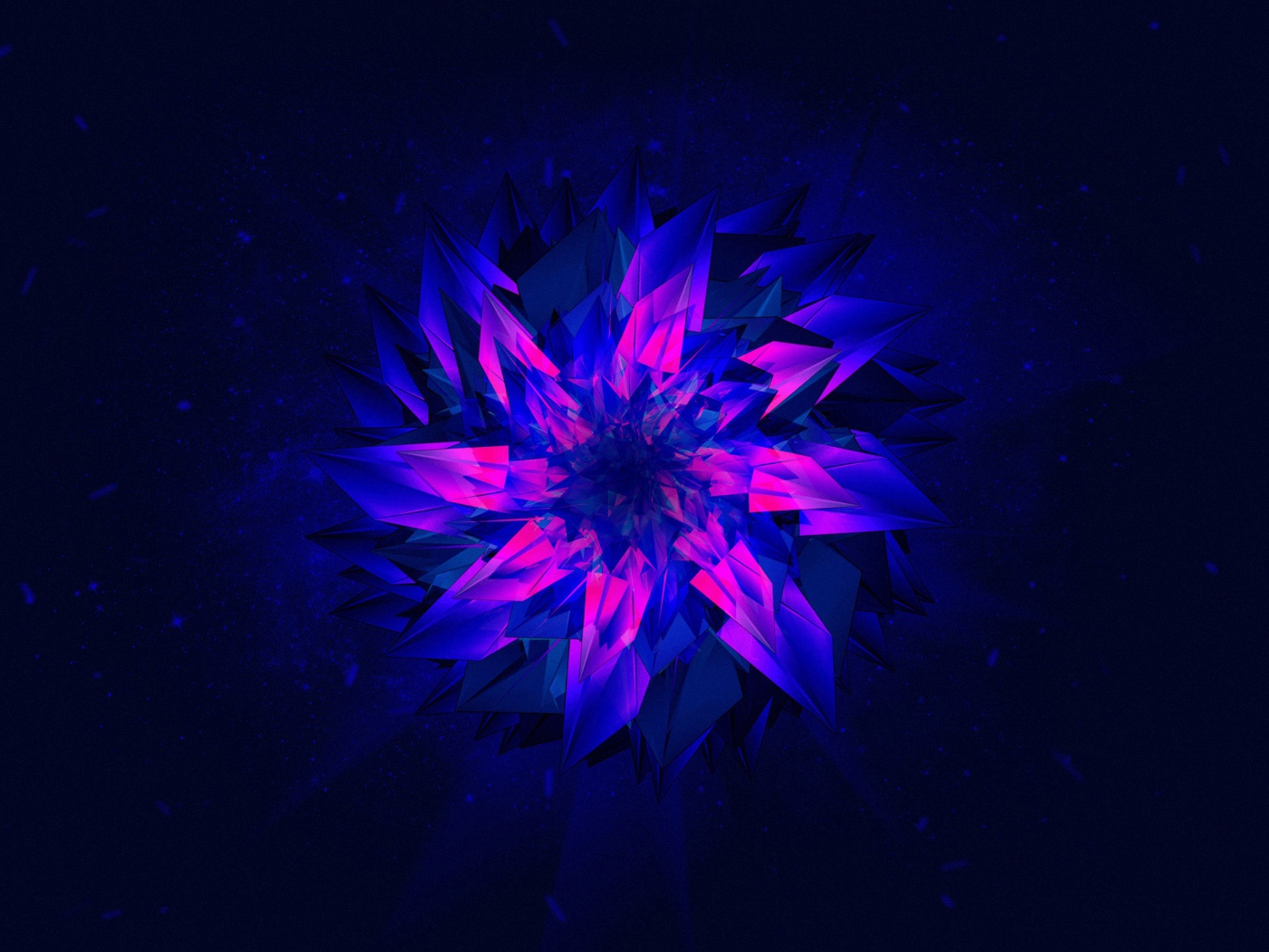 Фиолетовый абстрактный цветок на синем фоне