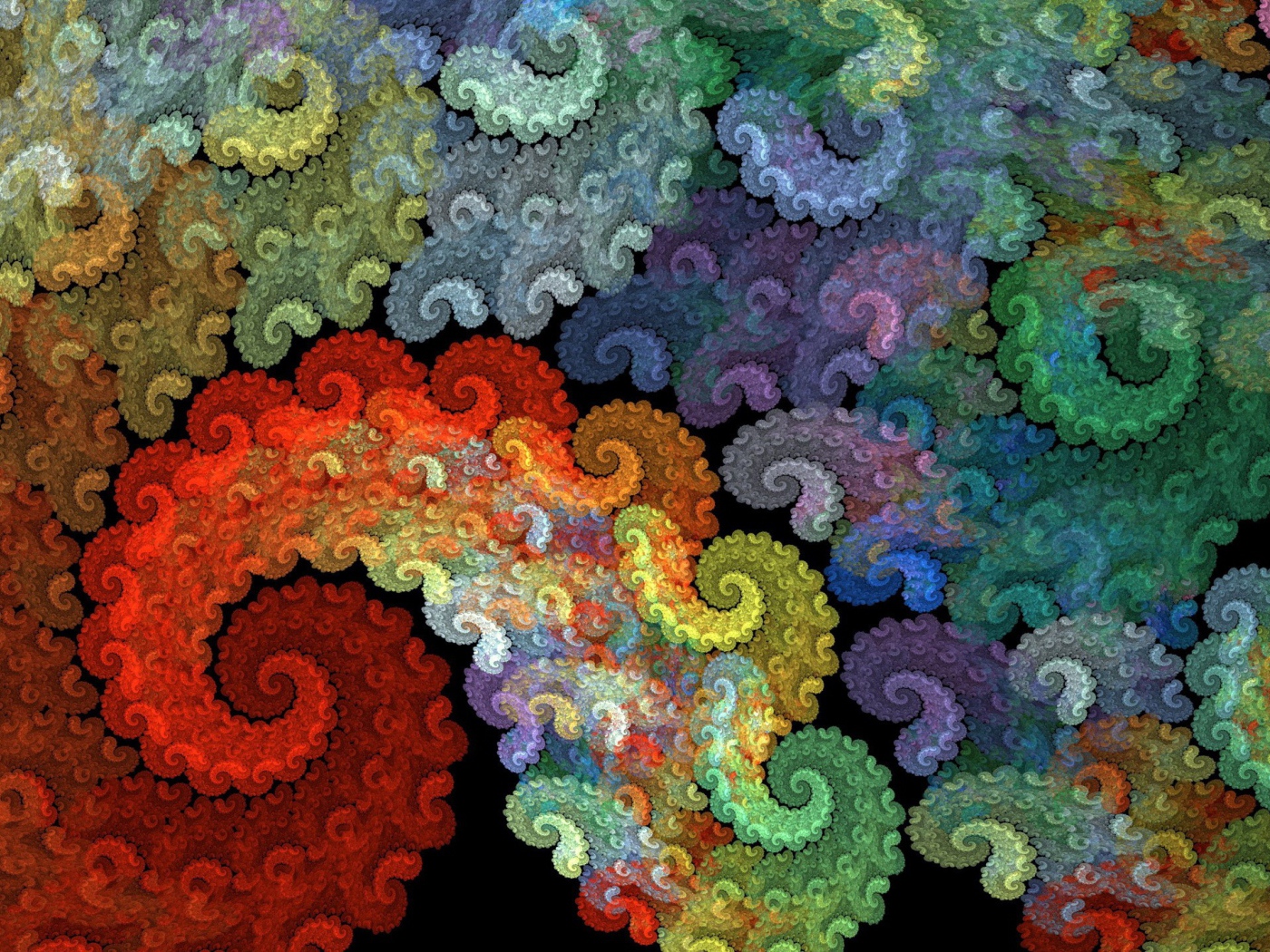 Радужные абстрактные спирали 3 д графика 