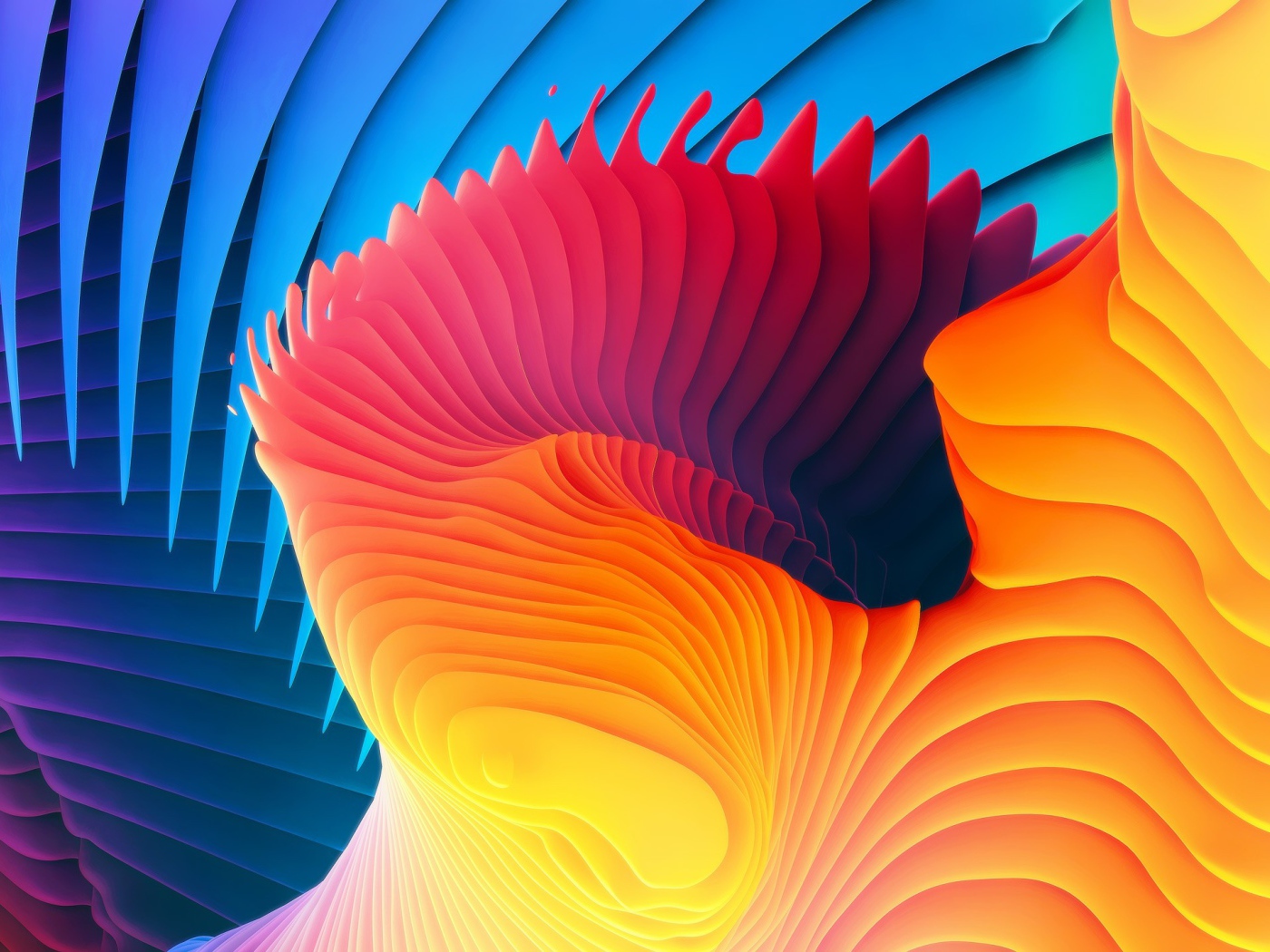 Спектральный рисунок 3д графика 